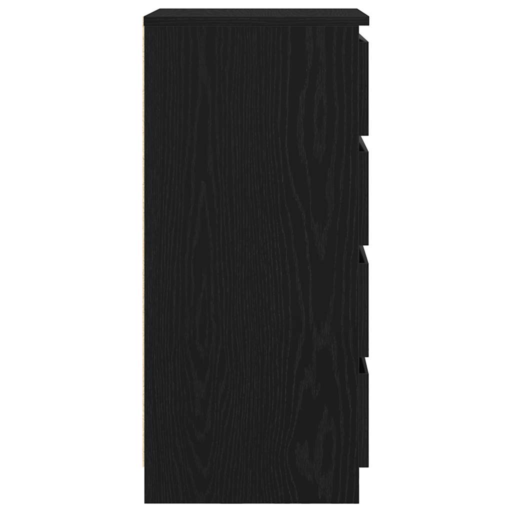 Sideboard with Drawers Black Oak Effect 37.5 x 35 x 99 cm