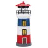 LED Solar Power Lighthouse Statue Rotating Outdoor Light Garden Yard Lawn Craft