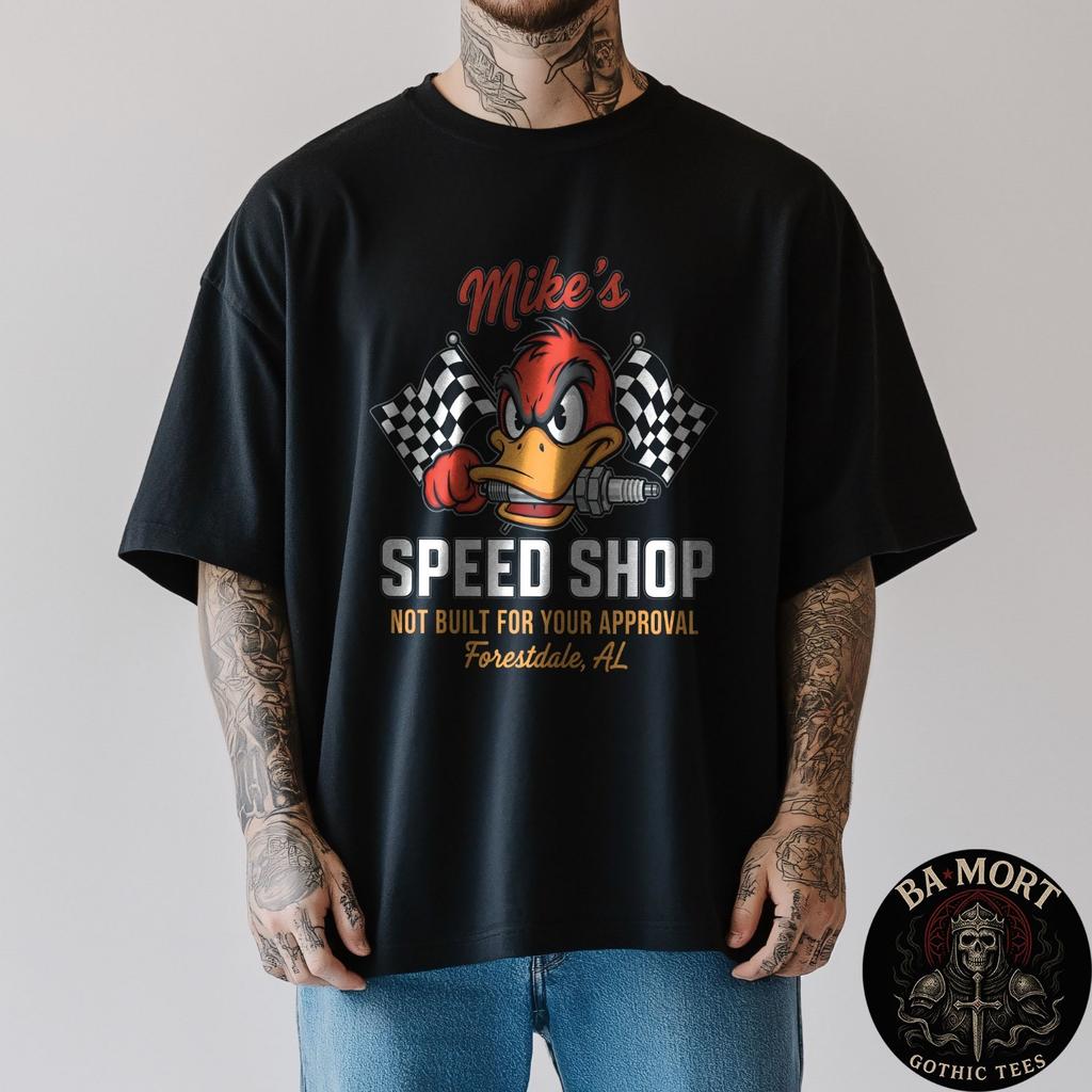 Personalized Hot Rod Garage Speed Shop Hot Rod Duck T-Shirts