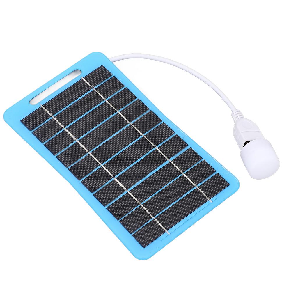 Solar Panel with Light Handle Blue 5V 5W USB Portable Solar Panel Charger for Outdoor Camping