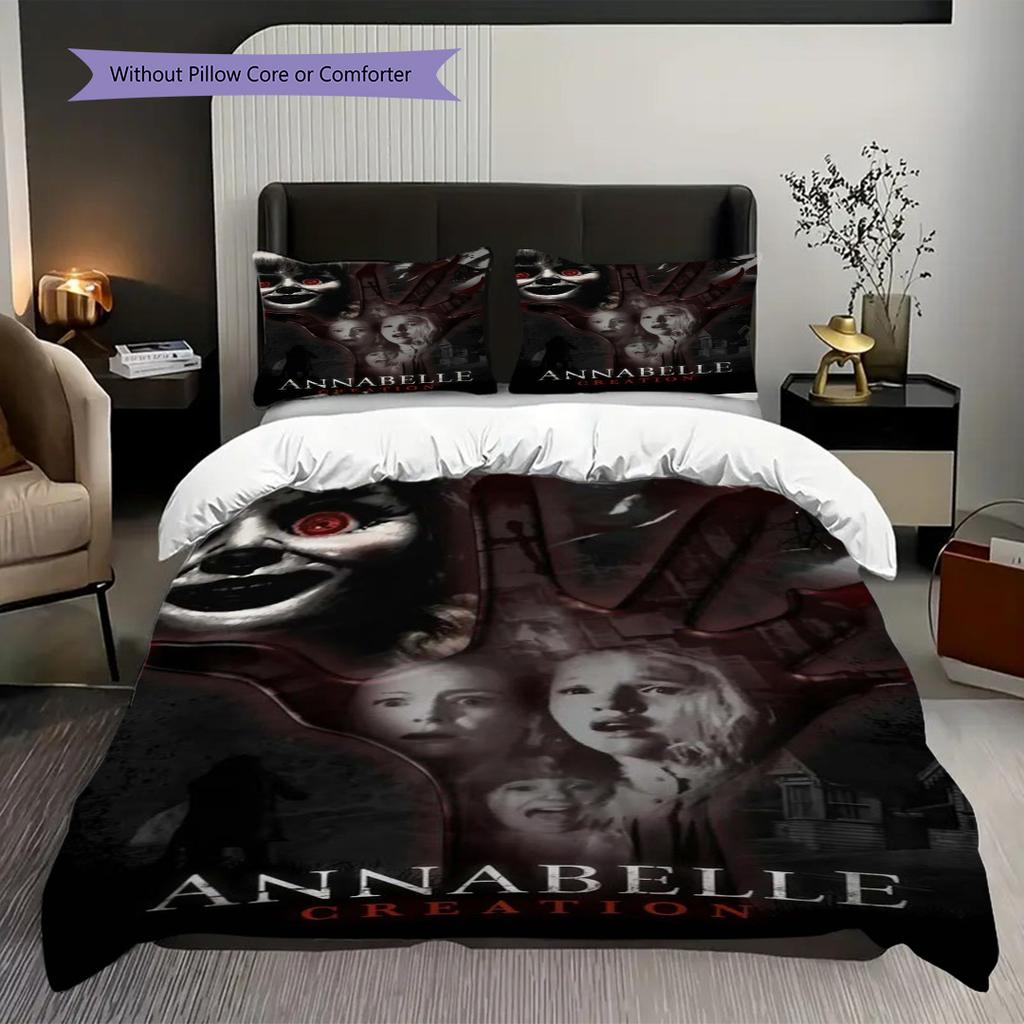 Dark Return Doll Three-piece set (1 * duvet cover + 2 * pillowcase, without core) 2D Flat Bedding set Soft and comfortable Duvet cover and pillowcase