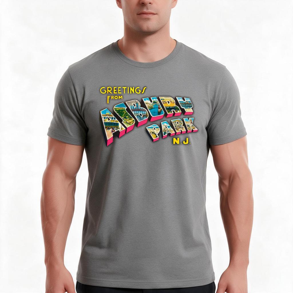 Asbury Park New Jersey Tillie Post Card Tshirt Summer Casual Cotton Tee Oversized Streetwear Tops Vintage Graphic Print