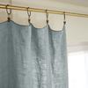 Rideau ajustable + 8 anneaux pince "Soline" 140 x 270 cm Lin lavé l'Effet Papillon - Soline Azur - 1 Panneau ajustable 140 x 270 cm