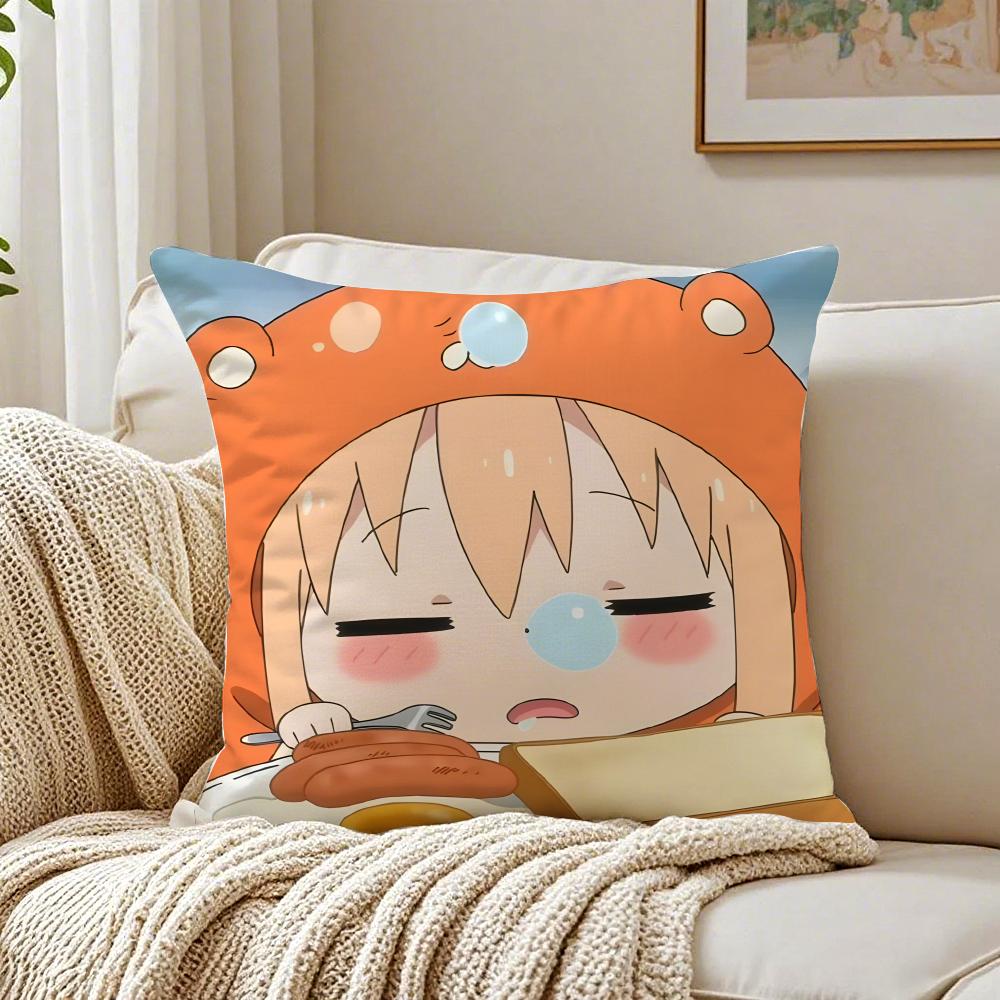 HHimouto Umaruchan Cushion Cover Linen Pillowcase Soft for Sofa Bed Home Room Decor