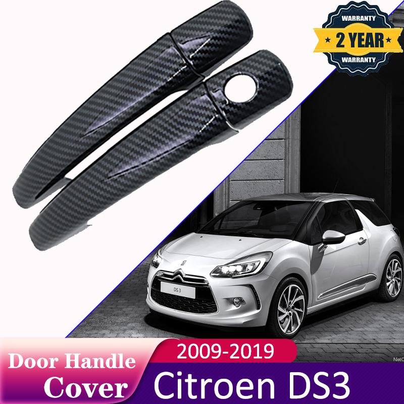 Для Citroen DS3 2009 2011 2012 2013 2014 2015 2016 2017 2018 черная крышка дверной ручки из углеродного волокна, накладка, автомобильные аксессуары