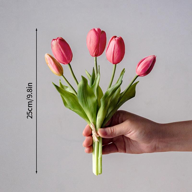 5 головок силиконовые настоящие тюльпаны букет искусственные цветы высокое качество украшение для дома гостиная ваза декор реквизит для съемки