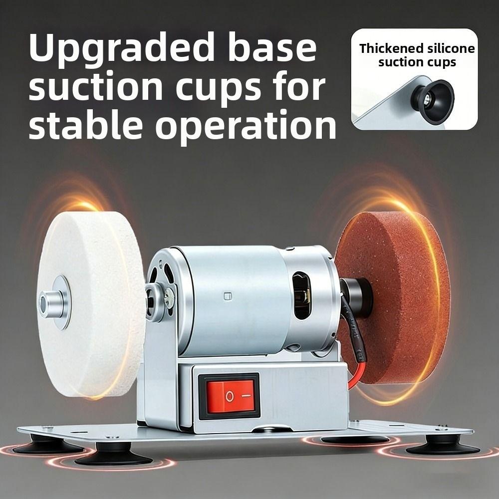 Variable Speed Mini Bench Grinder Sturdy Base Dual Wheel Grinder Artifact Polishing