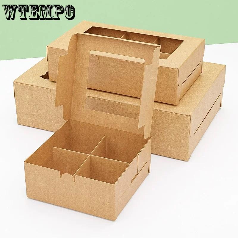 WTEMPO Прозрачное окно Складные DIY Бумажные подарочные коробки Универсальные коробки для хранения Декор для вечеринки Коробки для угощений Коробки для упаковки кексов, печенья и подарков