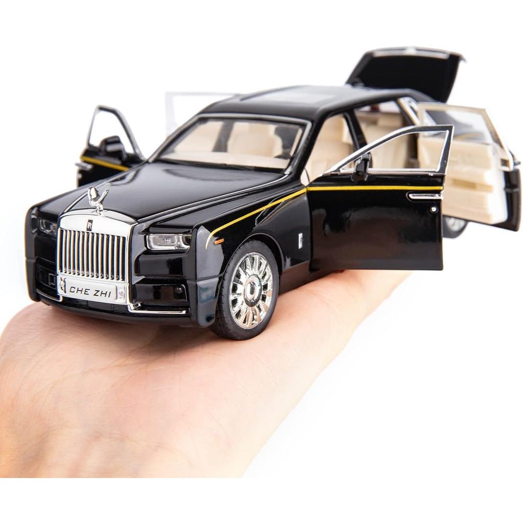1/32 масштабная модель автомобиля Rolls-Royce Phantom, игрушечный автомобиль из цинкового сплава со звуком и светом для детей, подарок для мальчиков и девочек