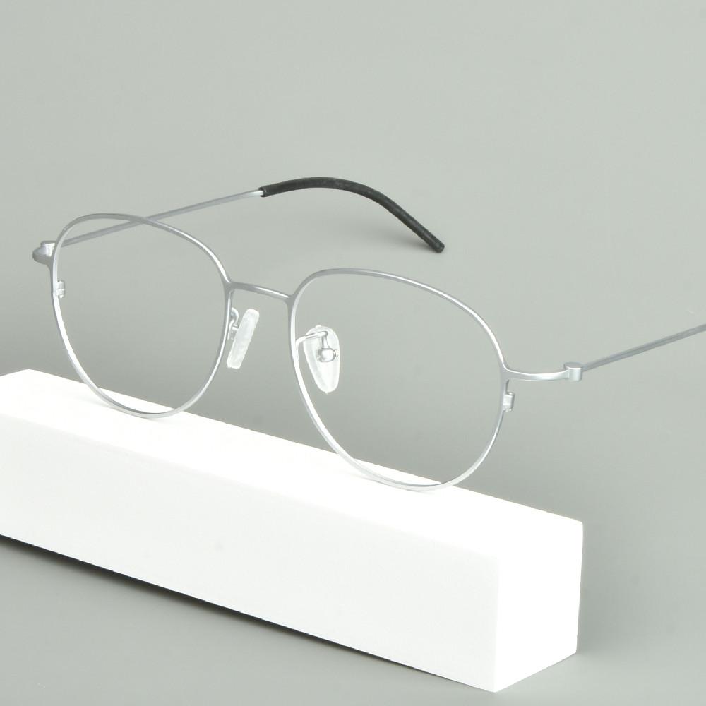 Japanese Handmade Pure Titanium Glasses Frame Men Oval Round Eyeglasses Women Big Face Spectacle Eyewear No Fading Ultralight 6g