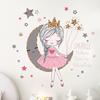 Girls Star Moon Wall Sticker Waterproof PVC Self-adhesive Modern Living Room Kids Bedroom Wall Art Decoration Decal