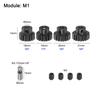 Uxcell Набор шестерен-пиньонов M1 Mod1, вал 5 мм, 16T, 17T, 18T, 19T, шестерни для моторов, закаленные стальные шестерни-пиньоны с муфтой 3,17 мм для RC-машин (4 шт)