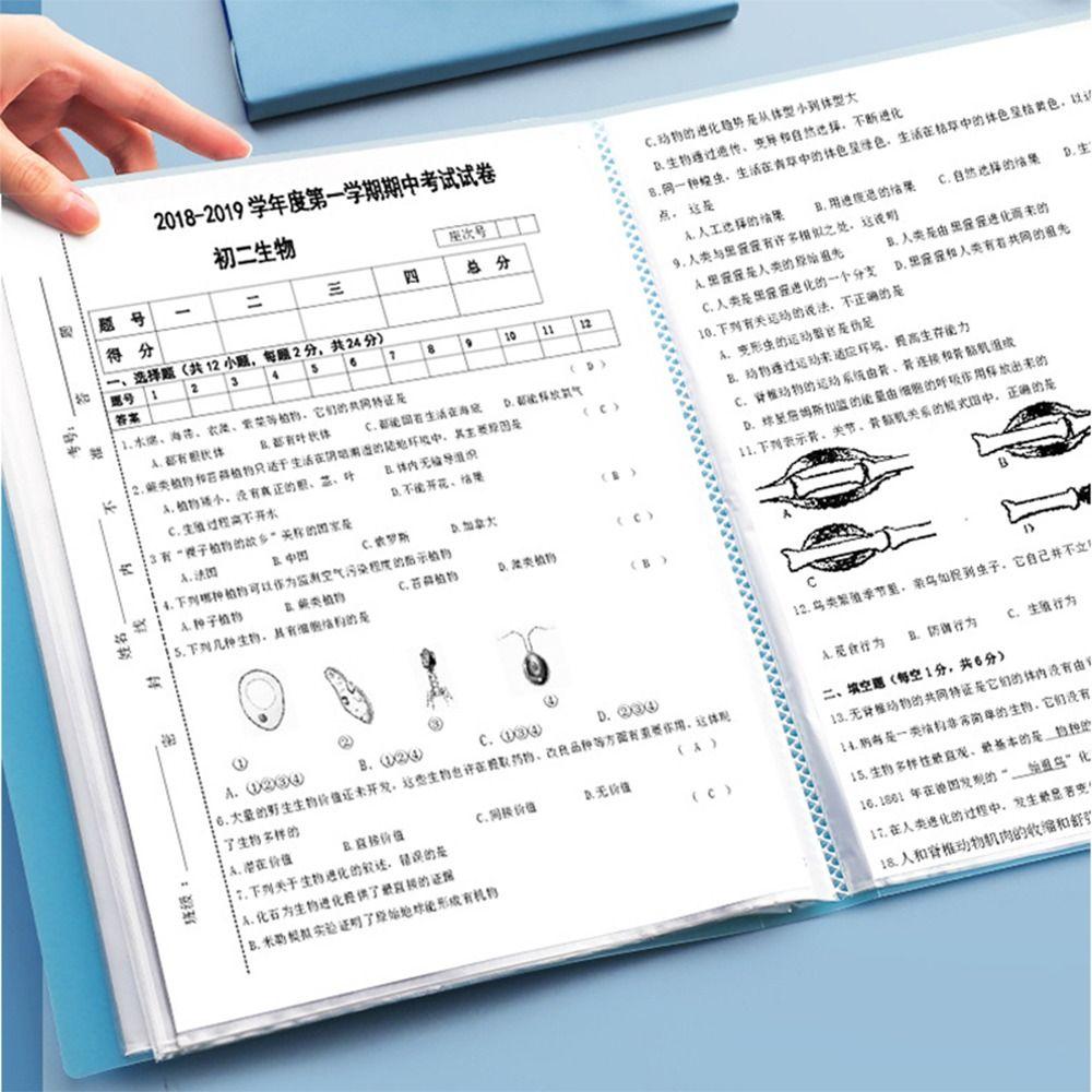 Waterproof Storage Booklet 20/30/60/100 Pages A4 File Folder High Quality File Bag Student Gift