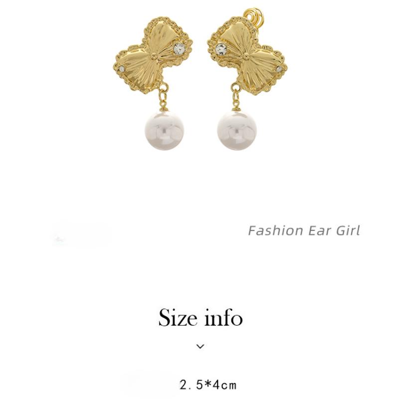 Изысканный кулон-бант из стразов, имитация жемчуга, москит для женщин, клипсы для ушей без пирсинга