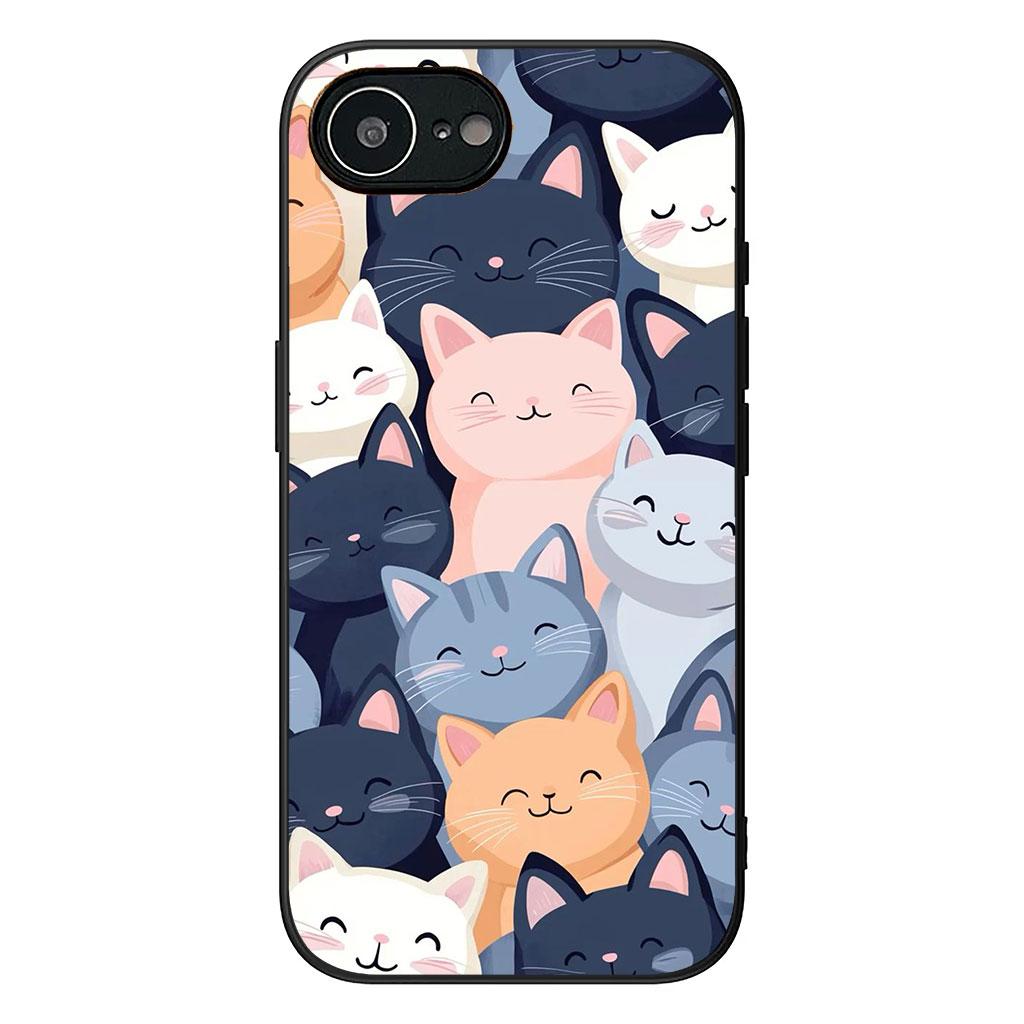 for Motorola Moto G82 G20 G22 G23 G32 G9 G8 G7 Power Plus G41 G52 G30 G71 E22 E13 E20 E32 Phone Case Cartoon Cat Meow Wallpaper