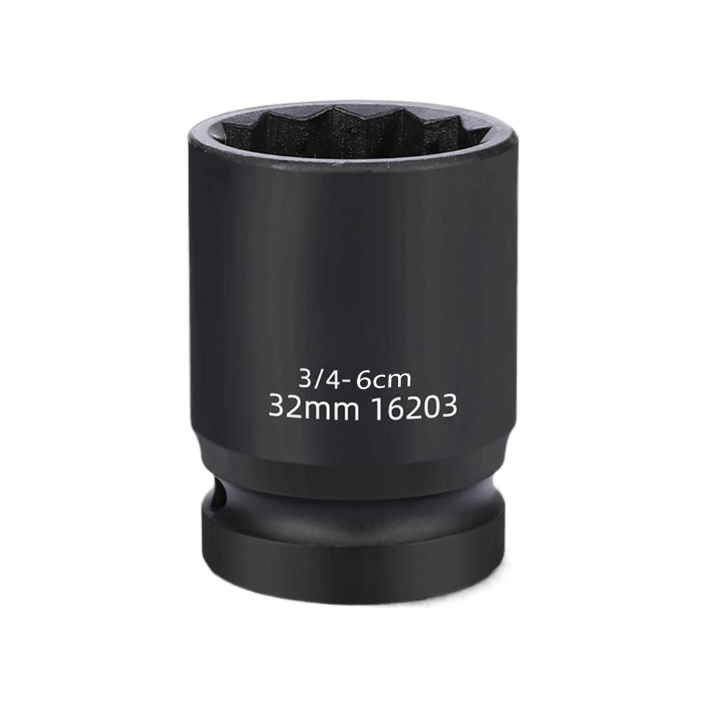 3/4Inch Drive Impact Wrench Socket 12 Point Drive Shaft Tool Power Socket for Heavy Duty Use Auto Repair Easy Removal