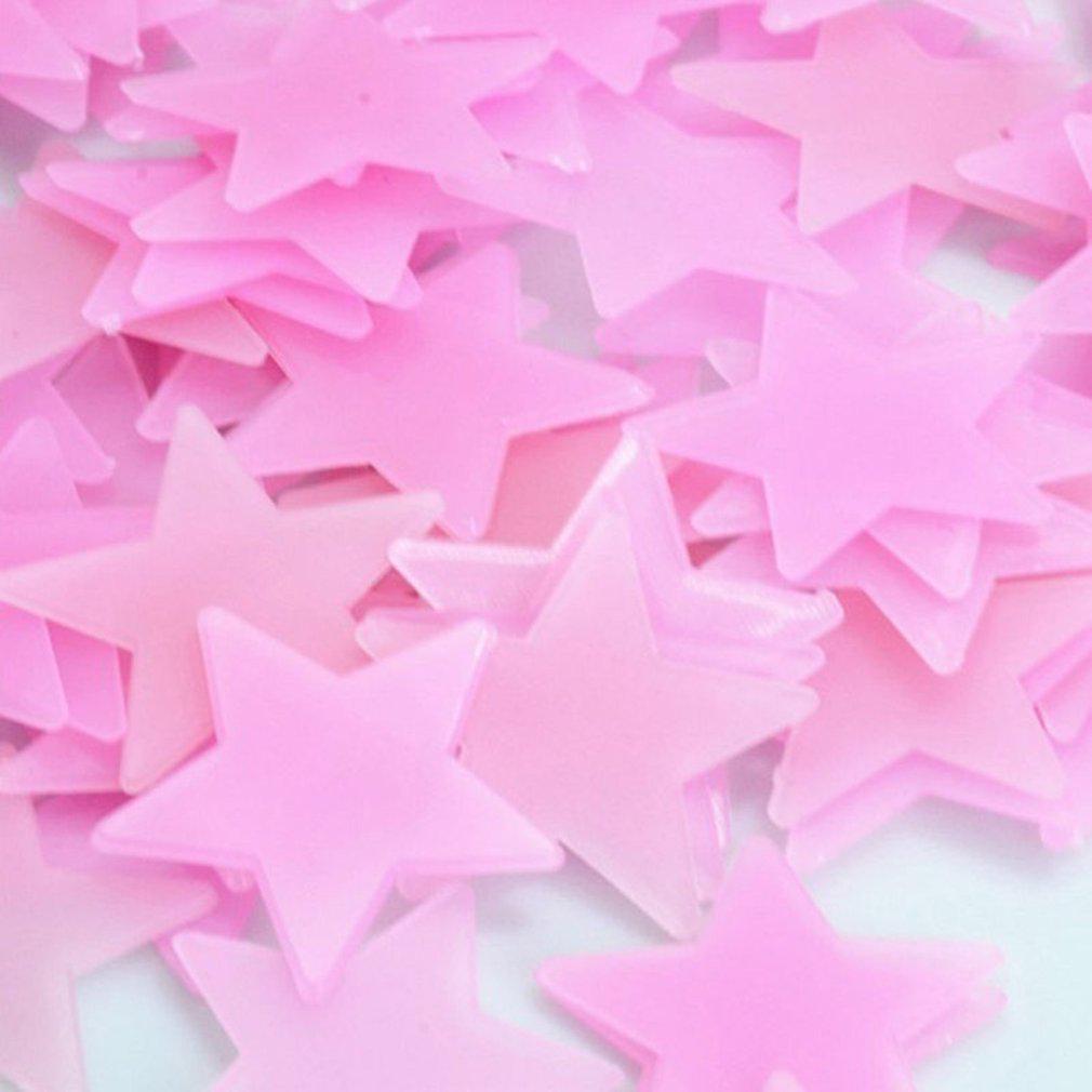 500PCS  Living Bedroom Luminous Fluorescent Color Decal Home Decor Stars Glow Wall Stickers Baby Kids