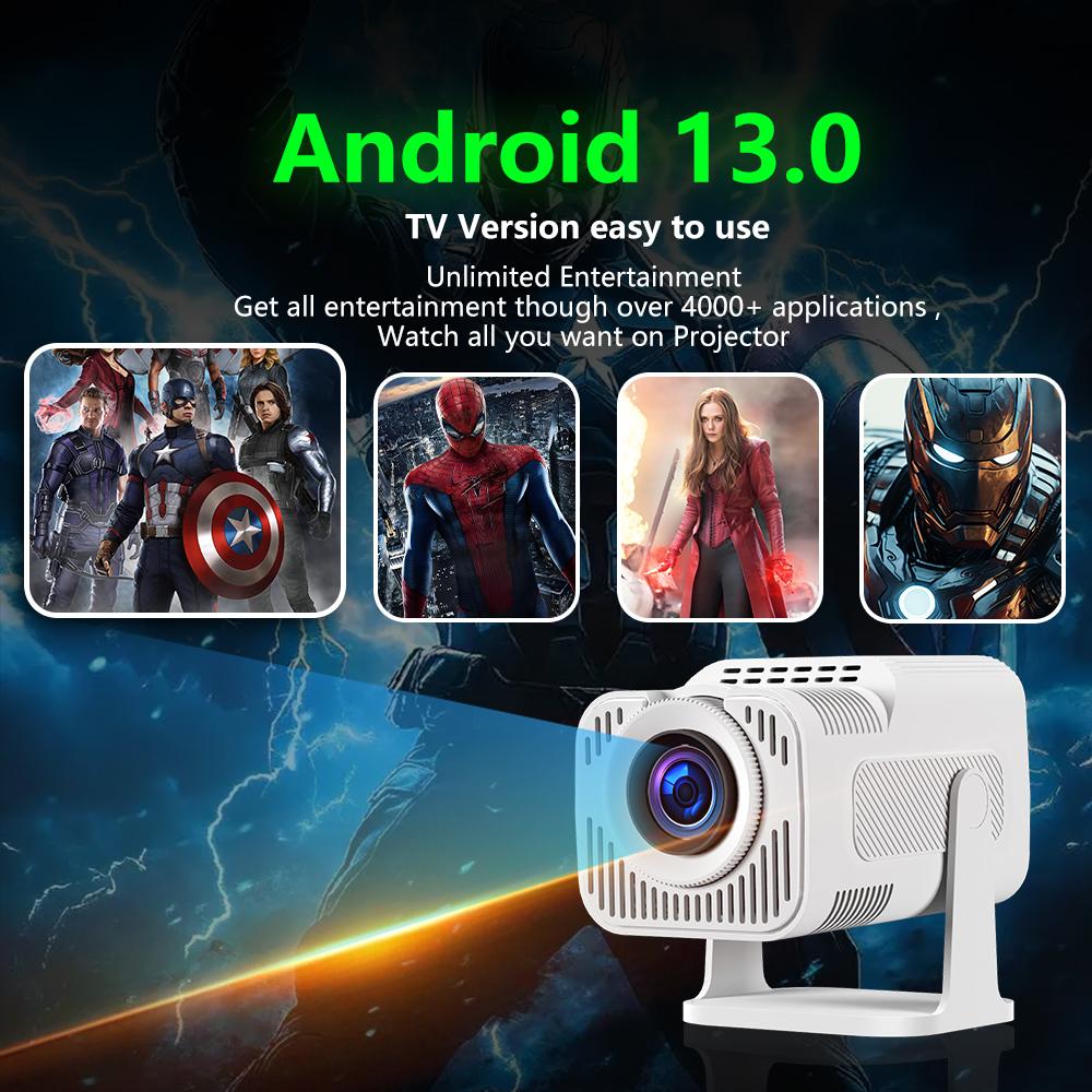 Bt Remote ISMARTX11S Mini Projector LED WHITE Android 13 1GB 8GB 4K Decoding Support WiFi6 Built-in Speakers Portable LCD