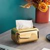 Light Luxury Electroplated Tissue Box Home Living Room Desktop Creative Tissue Storage Retro Baby Wet Wipes Drawer Paper Box