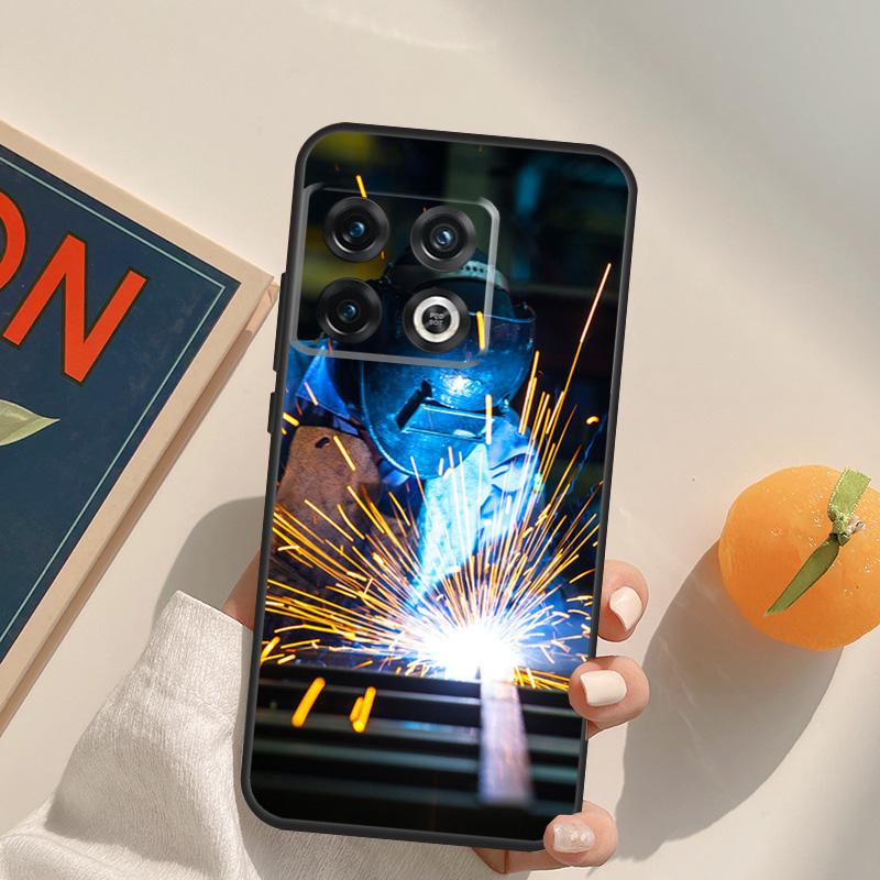 Welder Welding Hot Metal Worker Case For OnePlus 13T 10T 10R 12R 13R 15 13 12 11 10 9 Pro Nord CE 5 2 3 4 Lite N20 N30 Cover
