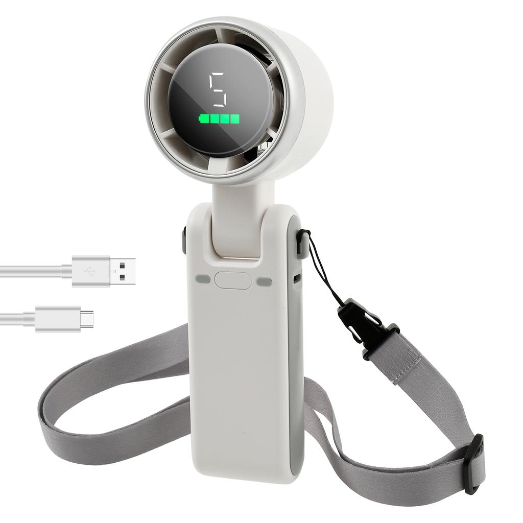 Handheld Fan Smart Cooling Tool Set Battery Operated Clear Reading Versatile Tech Cooling Fan Kit for Outside Camping Usage