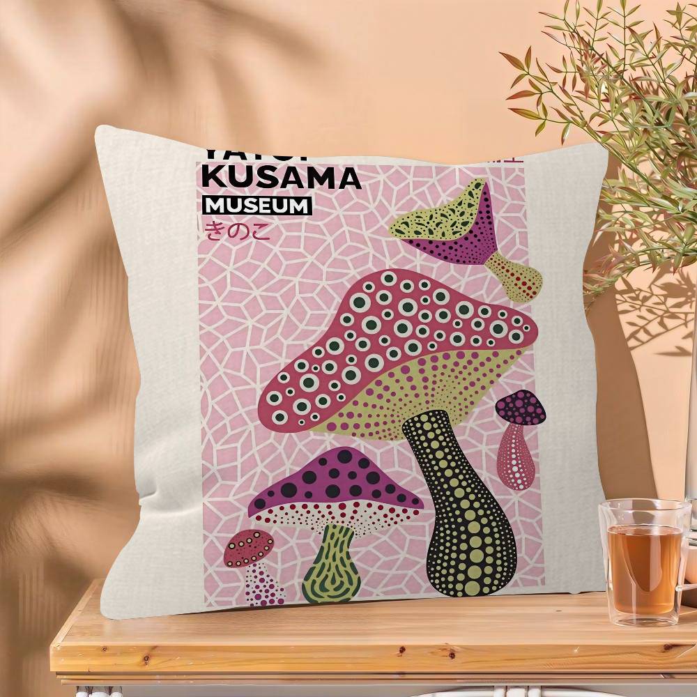 Yayoi Kusama Japanese Abstract Cushion Cover Pillowcase Upholstery Sofa Throw Pillow Home Decor Pillowcas
