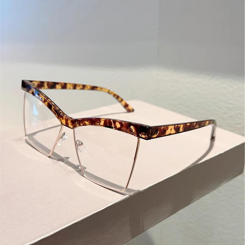 KAMMPT Оверсайз Очки Кошачий Глаз Женские Блокирующие Синий Свет Оптические Оправы Модный Дизайн Бренда Очки