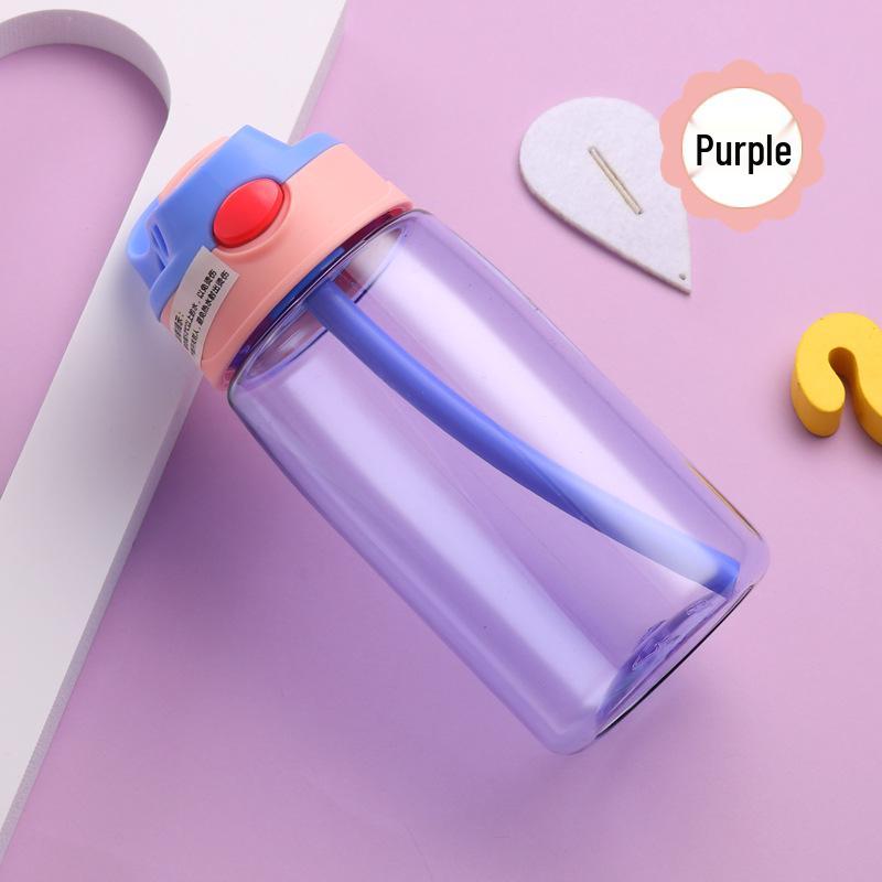 Мультяшный пластиковый стакан для воды с трубочкой-носиком для детей - Портативный и идеально подходит для школы