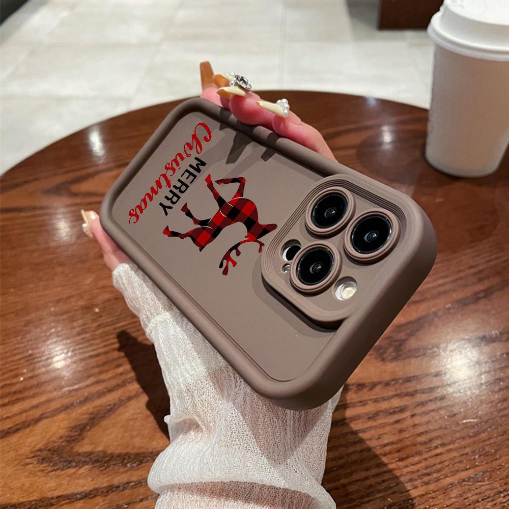 N102 Счастливого Рождества, Нового года, мягкие чехлы для телефонов с ангельскими глазками для iPhone 16, 15, 14, 13, 11, Pro Max, 8, 7, 6s Plus, 12 mini, XR, XS Max, SE, противоударный чехол