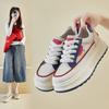 New Summer White Shoes for Female Students' Thick Sole Heightened Mesh Breathable Casual Street Shot