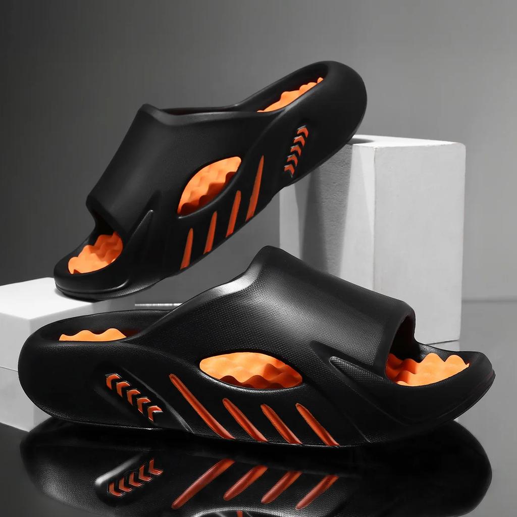 Модные мужские шлепанцы Летние уличные модные противоскользящие пляжные сандалии Платформа Тренд Пара Домашние тапочки для ванной Сандалии на толстой подошве