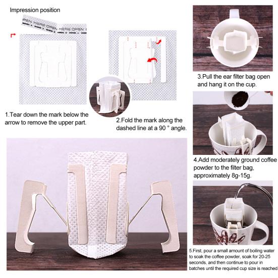 Simple Leak-proof Multifunctional BPA Free Single Serve Drip Coffee Filter Bag Kitchen Appliances Coffee Drip Bag