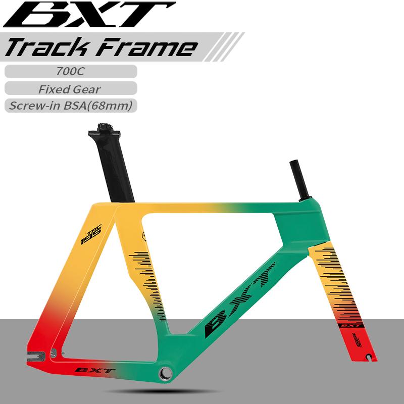 BXT Новая карбоновая трековая рама Фиксер Трековый велосипед Рама из углеродного волокна TRC-195 Односкоростной трековый фреймсет 700Cx28C