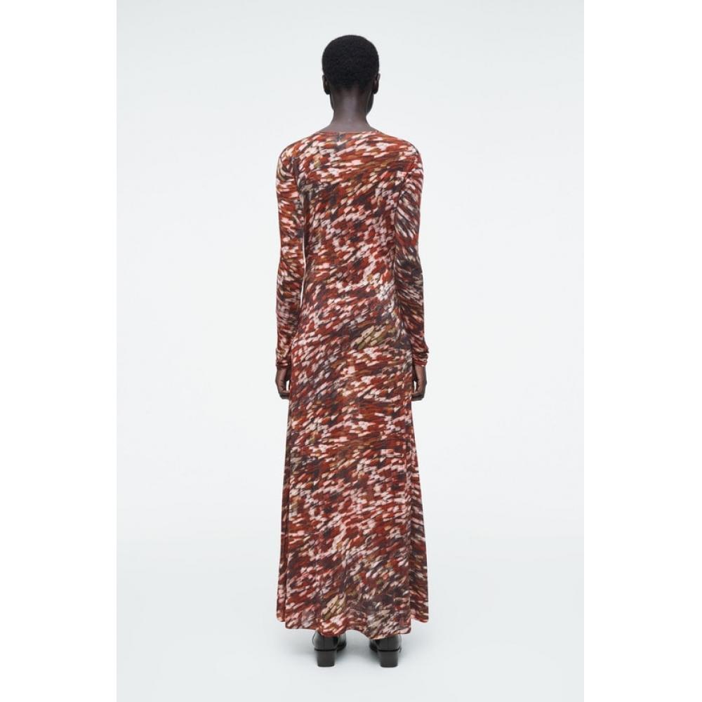 COS Japan Printed Semi Sheer Knit Maxi Dress