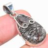 Natural Black Rutile Gemstone 925 Solid Sterling Silver Gift Pendant 1.50" D5T23