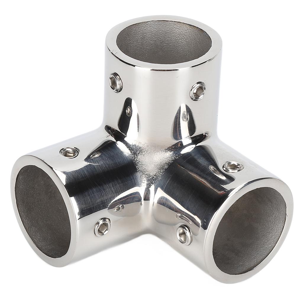 3 Way Corner Tee Joint 316 Stainless Steel Mirror Polished Yacht Hand Rail Elbow Pipe Fittings