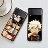 Роскошный чехол для Samsung Galaxy Z Flip 4 3 5G, черный ПК, жесткие чехлы для телефонов, модная задняя крышка ZFlip Funda My Hero Academia Shell Sac