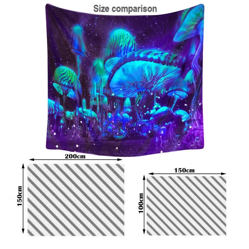 Флуоресцентный грибной гобелен фон светящийся настенный художественный домашний декор