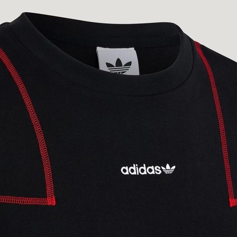 adidas Оригинальные футболки мужские черные с круглым вырезом умеренные KG6326