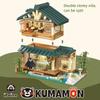 Креативные кубики Kumamon для самостоятельной сборки, дом в японском стиле, декорация, пазл, сборная модель, игрушки, подарки на день рождения, 1099 шт.