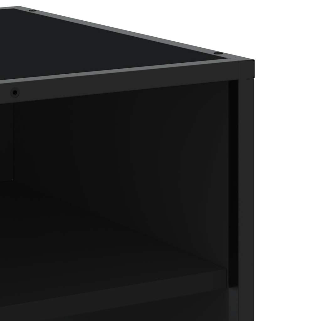 Vidaxl Szafka Pod Tv, Czarna, 180,5X40X46 Cm, Materiał Drewnopochodny