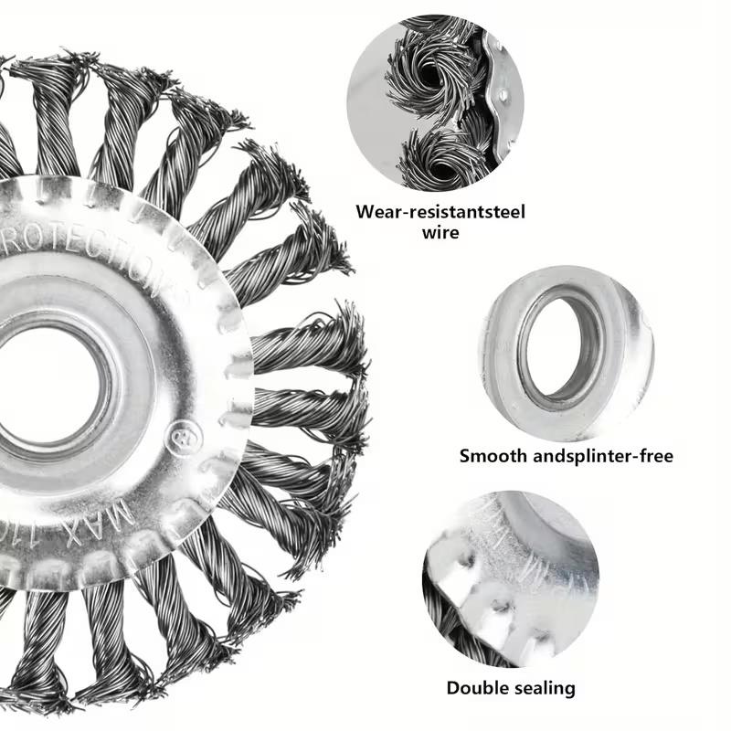 5/6 Inch Steel Wire Wheel Universal Garden Weeding Brush Removal Rust Weed Brush Cutter Head Lawn Mower Brush Cutter Tools