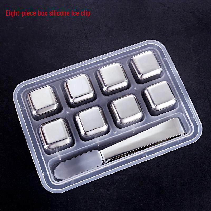 Набор кубиков льда для виски из нержавеющей стали с золотым покрытием - металлическая быстрозамораживающаяся сталь 304 для виски, вина и многого другого