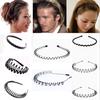 Металлический минималистский 1 шт. женские мужские аксессуары унисекс черный волнистый модный спортивный ободок для волос высококачественные бусины