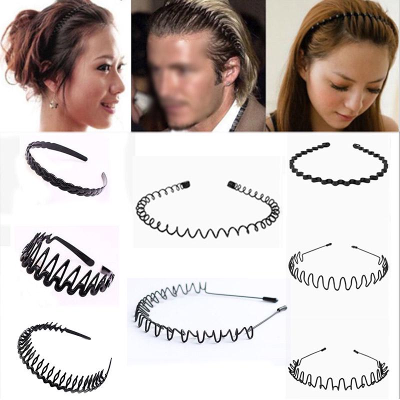 Модные женские мужские унисекс модные черные волны высокого качества 1 шт аксессуары повязка для волос металлический спортивный минималистский