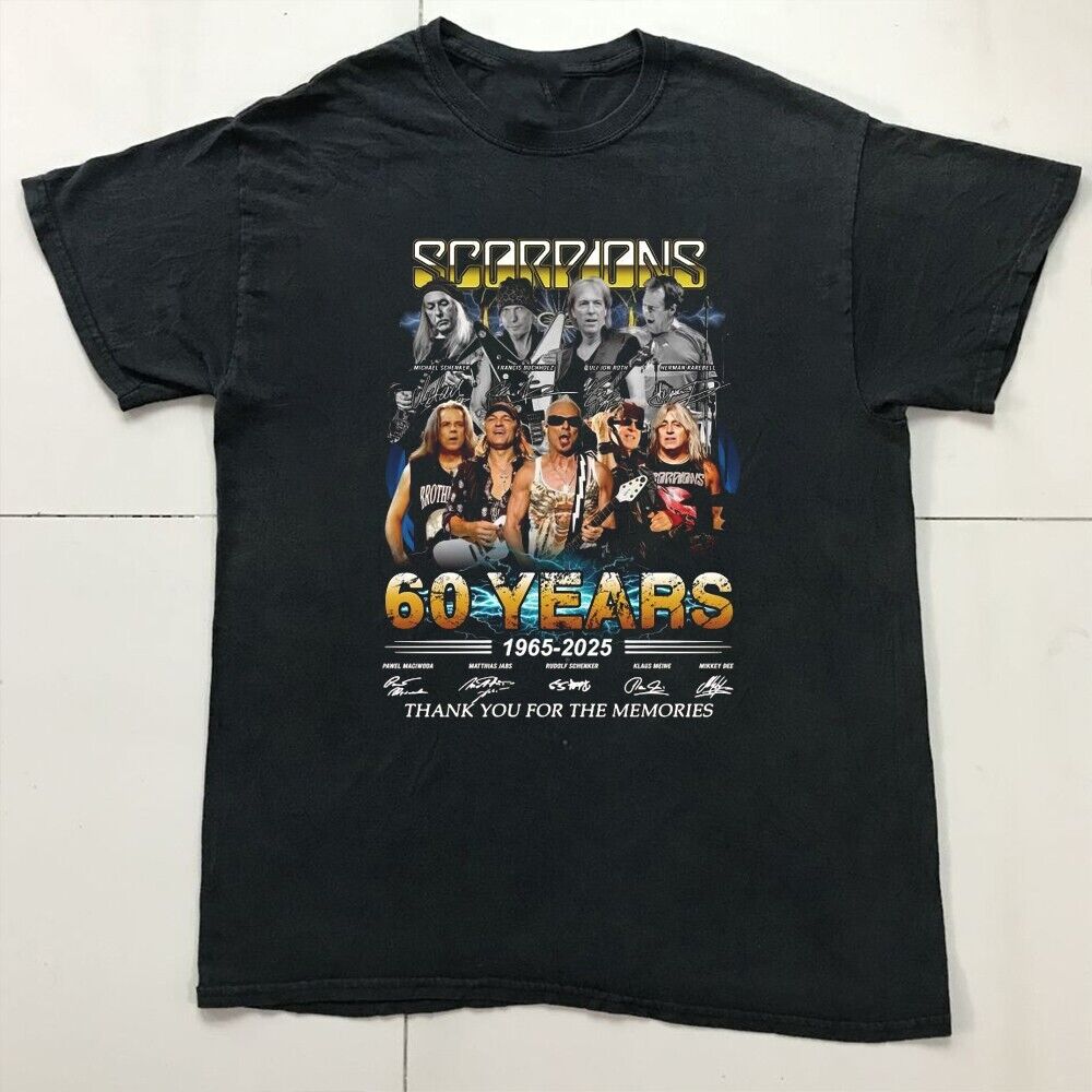 Новая группа Scorpions 60 лет 1965-2025 Подарок для фанатов Унисекс S-5XL Футболка UB485 Унисекс Футболка