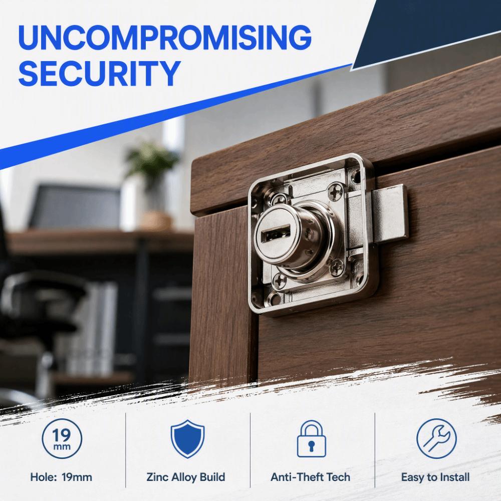 Security Furniture Drawer Lock Zinc Alloy Deadbolt Cabinet Loc Durable Cabinet Door Lock Closet