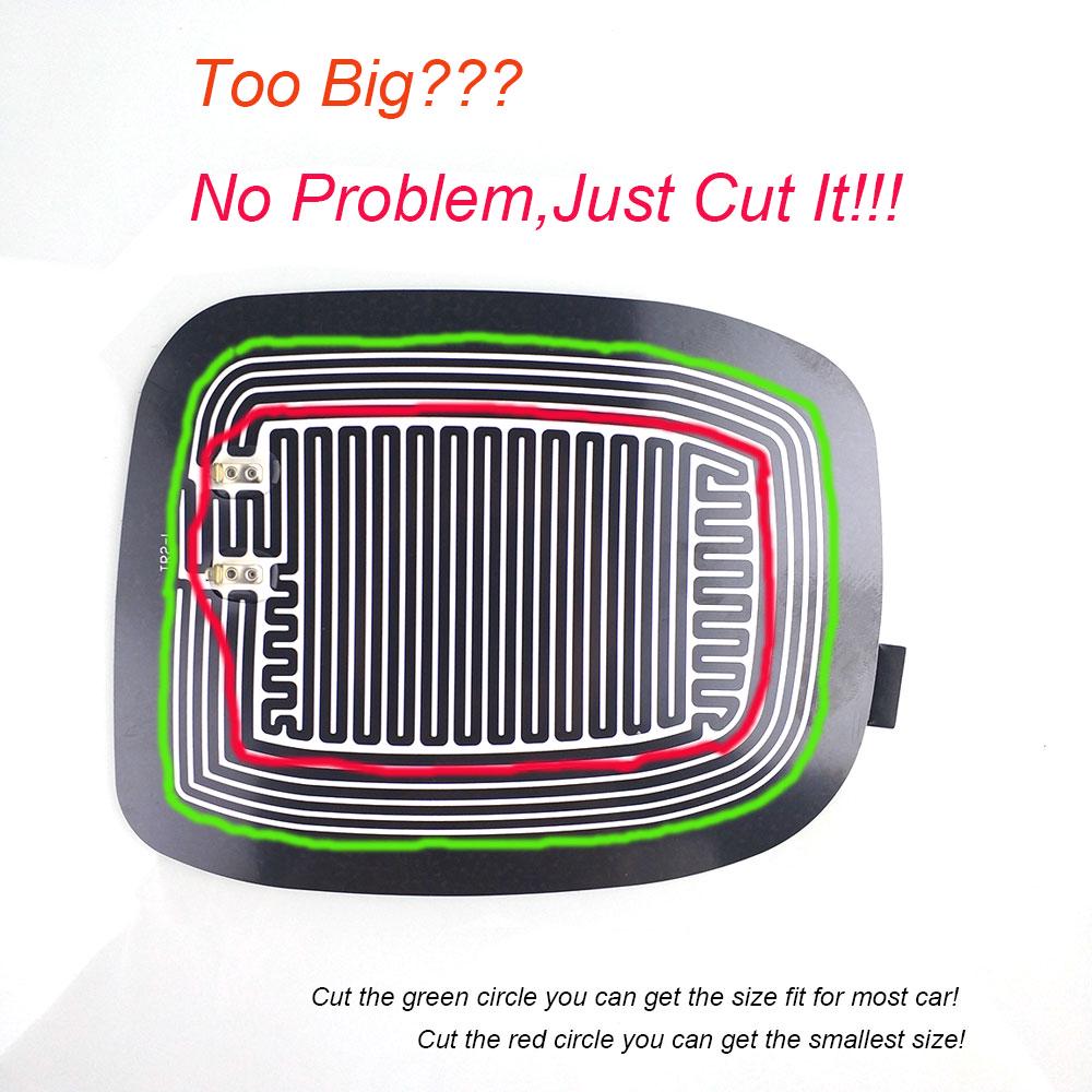 DC 12V Обогреватель зеркала автомобиля Электрическая стеклянная нагревательная накладка Коврик Размораживатели Удаление Боковое зеркало Нагревательная накладка x 2 шт.