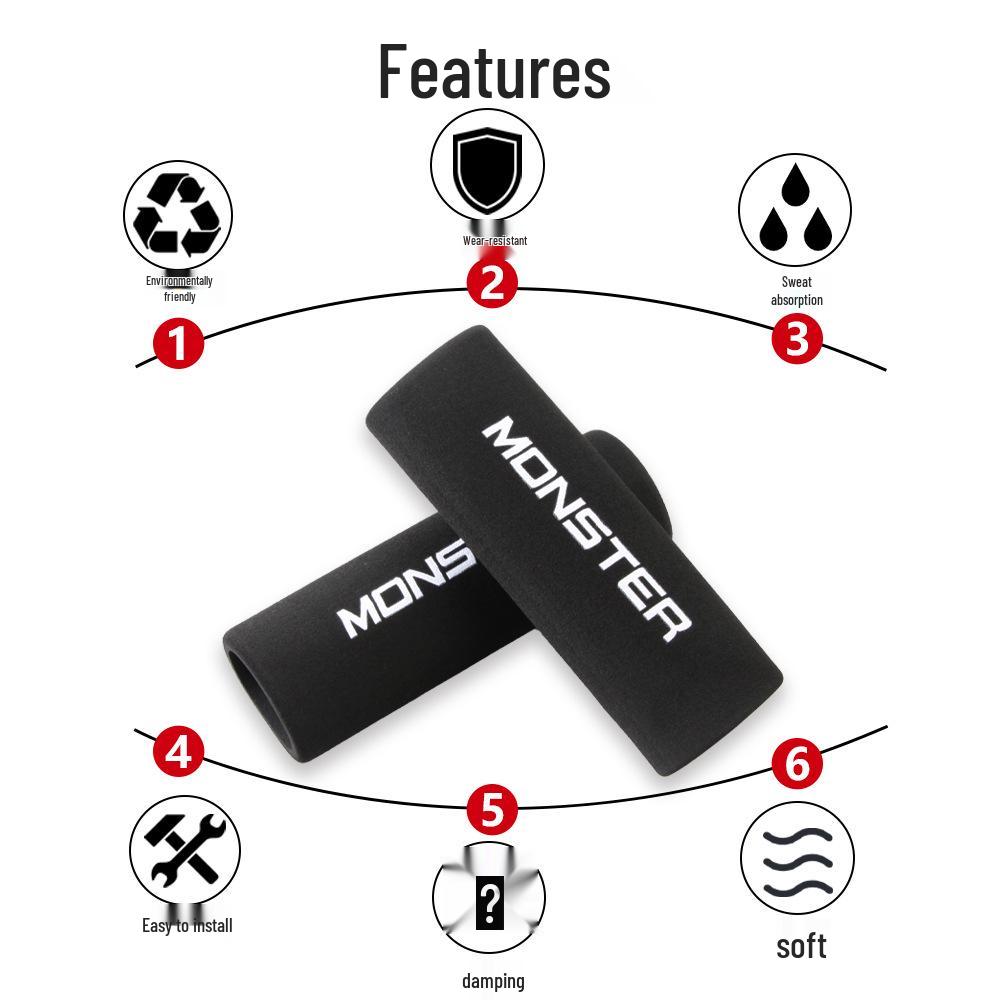 Custom Handlebar Grips for Ducati Monster: Anti-Slip, Sweat-Absorbing, Waterproof, Durable Sponge Design.