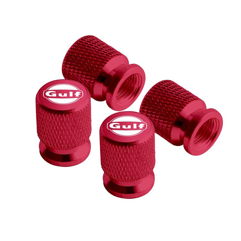 4pcs Metal For GULF Badges Jaguar Land Rover Skoda Seat Hyundai Volvo Peugeot Car Wheel Tire Valve Caps Covers Accessories